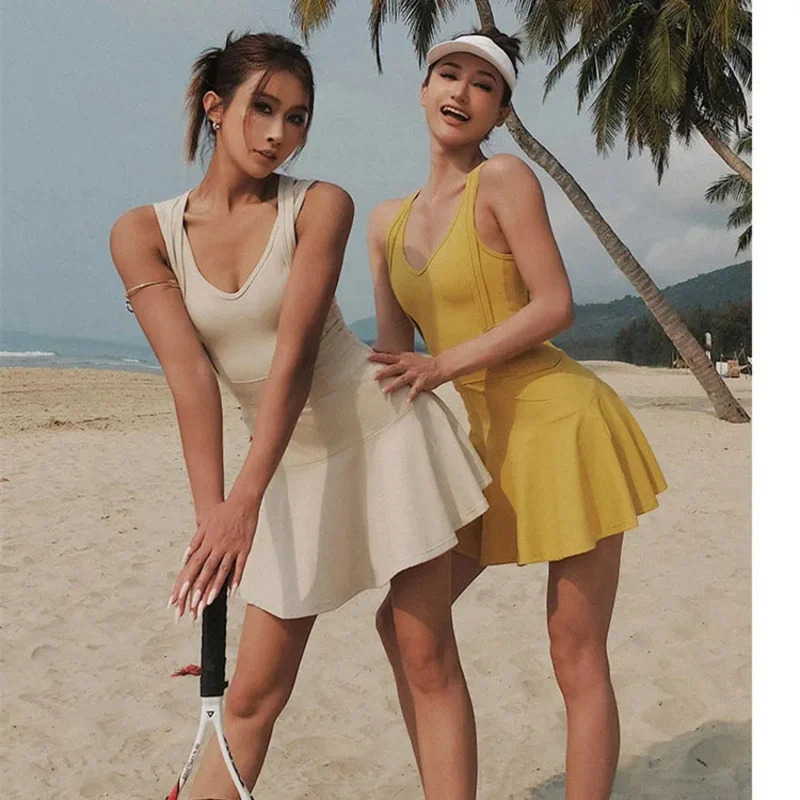 Tennis Dress Female Sleeveless - огляд і ціна Badminton Queen